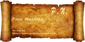 Paor Nadinka névjegykártya